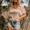 Peonies Preferred Smocked Top In Stone Image - 1