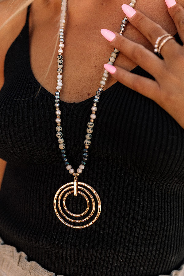Forgotten Paradise Semi Precious Necklace In Grey