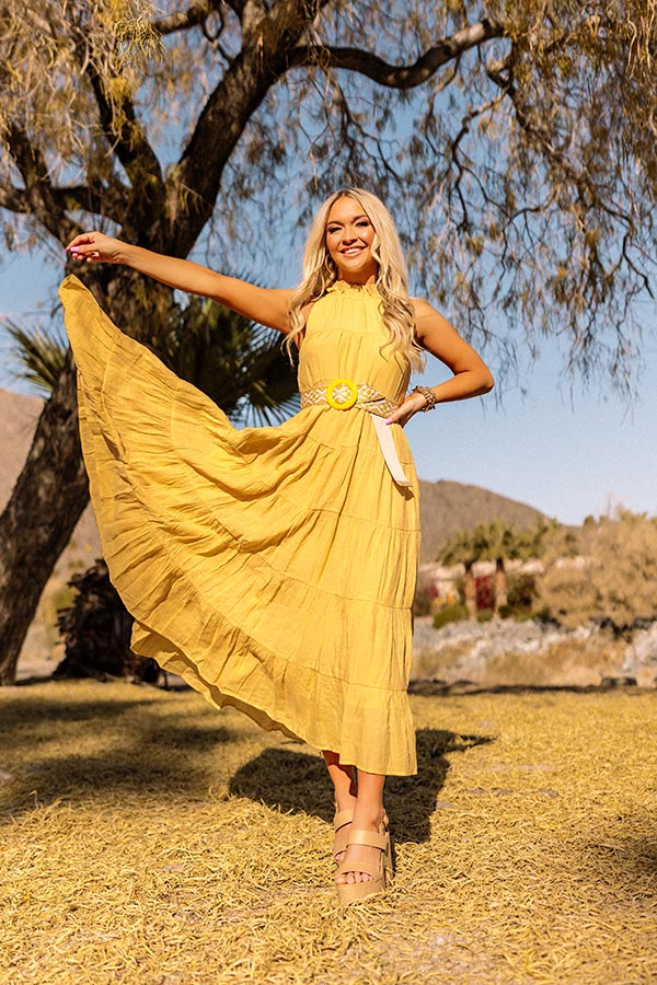 Hibiscus Kisses Midi In Primrose Yellow Image - 1