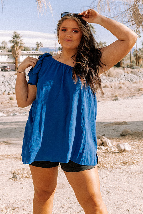 Style Mentor Shift Top In Cobalt Curves Image - 2