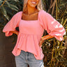 Weekly Date Shift Top In Blush Image - 1