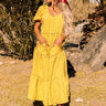 Gorgeous Girly Tiered Midi In Primrose Yellow Image - 1
