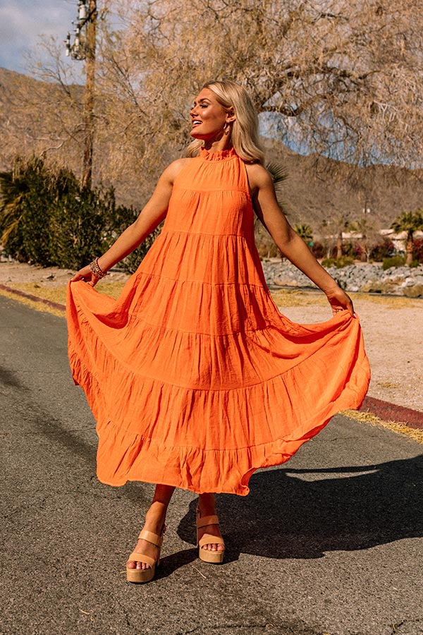 Hibiscus Kisses Midi In Orange Image - 1