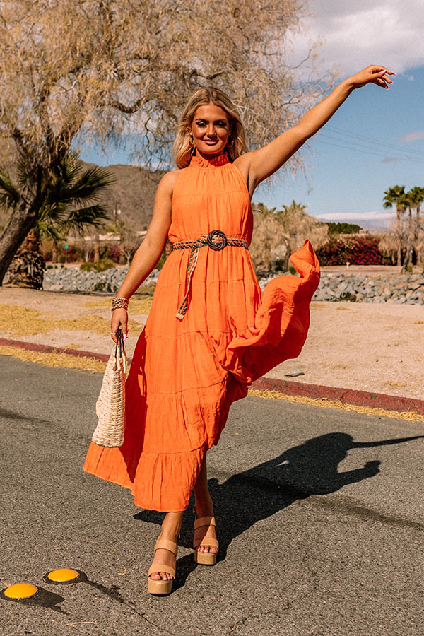 Hibiscus Kisses Midi In Orange Image - 2