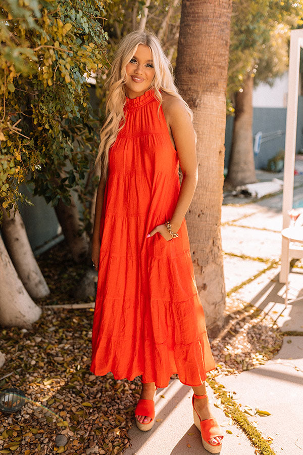 Hibiscus Kisses Midi In Coral Image - 2