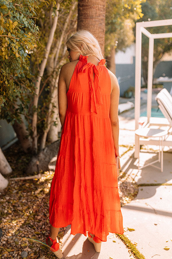 Hibiscus Kisses Midi In Coral Image - 4