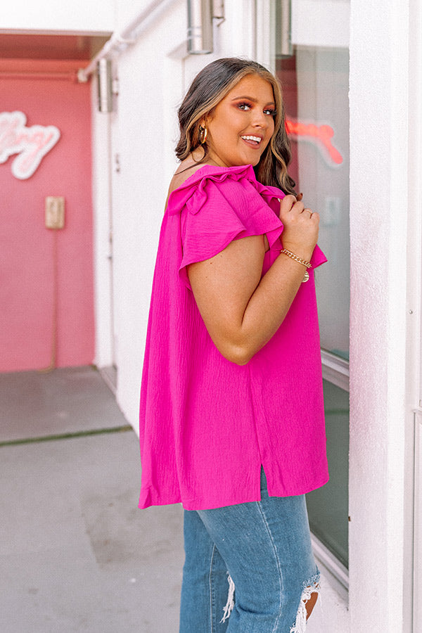 Style Mentor Shift Top In Fuchsia Curves Image - 5
