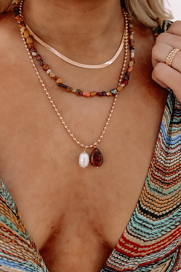 Noon Skies Semi Precious Layered Necklace Image - 3