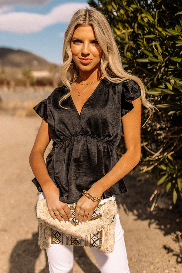 Blissful Moment Babydoll Top In Black