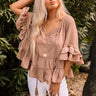 Moonlit Cabana Shift Top In Warm Taupe Image - 1