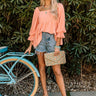 Weekly Date Shift Top In Peach Image - 1