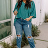Lovely Moment Shift Top In Teal Curves Image - 1
