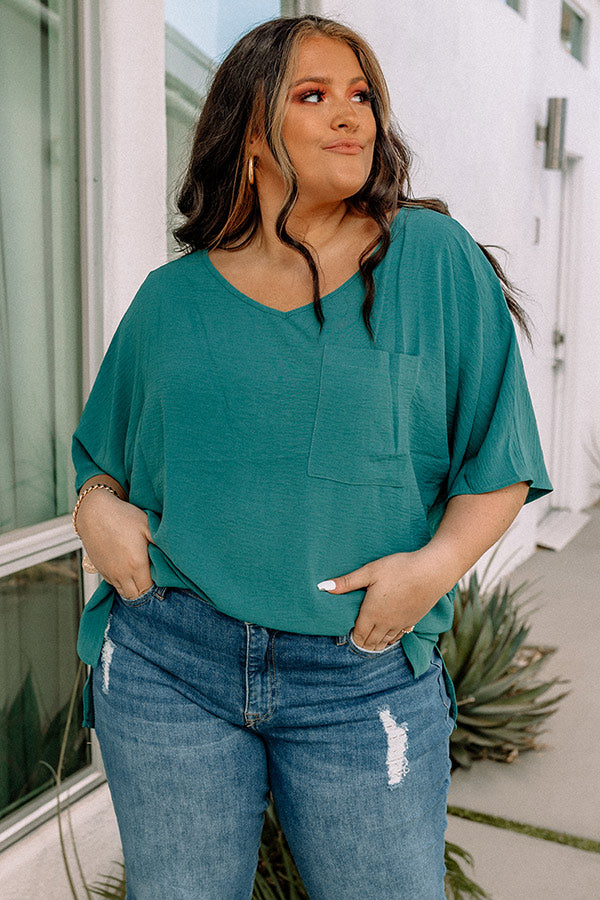 Lovely Moment Shift Top In Teal Curves Image - 2