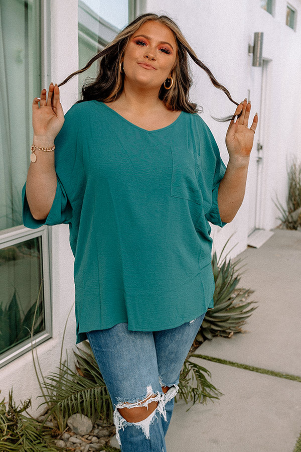 Lovely Moment Shift Top In Teal Curves Image - 3