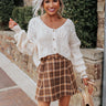 Coffee Habit Cable Knit Cardigan In Cream Image - 1