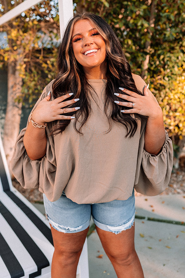 Across Your Heart Shift Top In Light Mocha Curves