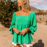 Weekly Date Shift Top In Emerald Image - 1