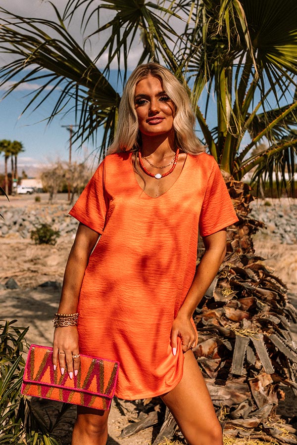 Clever And Kind Shift Dress In Tangerine