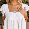 Get The Scoop Semi Precious Layered Necklace In Aqua Image - 1