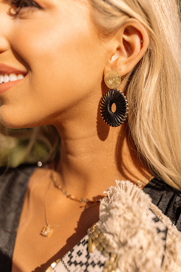 Sending Good Luck Earrings In Black Image - 2