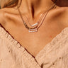 Heat Rising Semi Precious Layered Necklace In Beige Image - 1