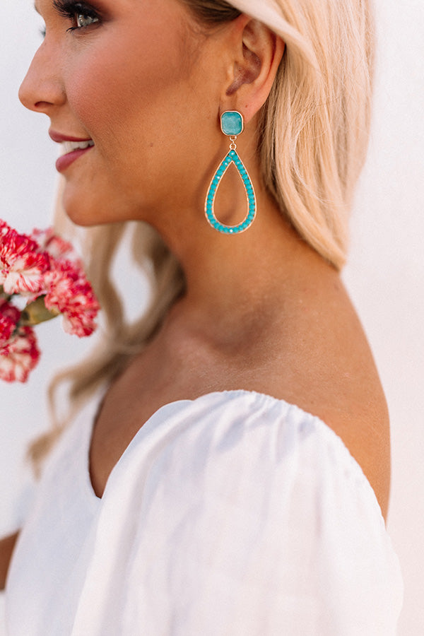 Sea Twirls Earrings In Aqua Image - 2