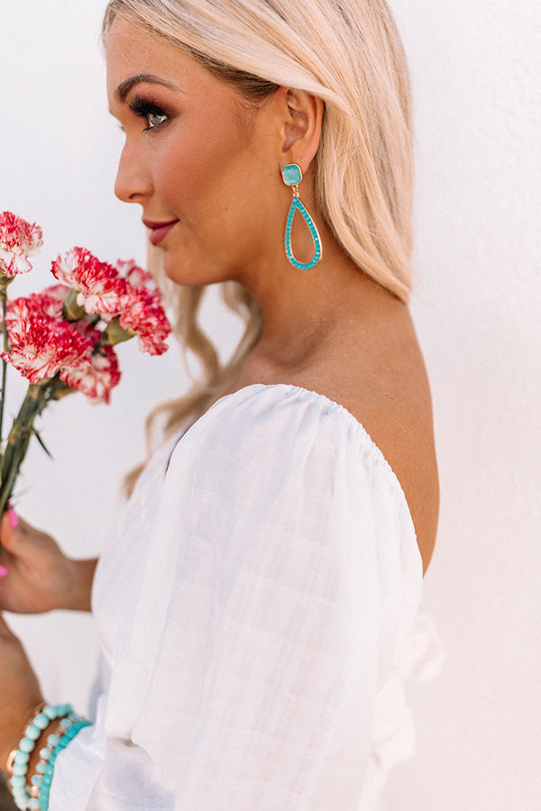 Sea Twirls Earrings In Aqua