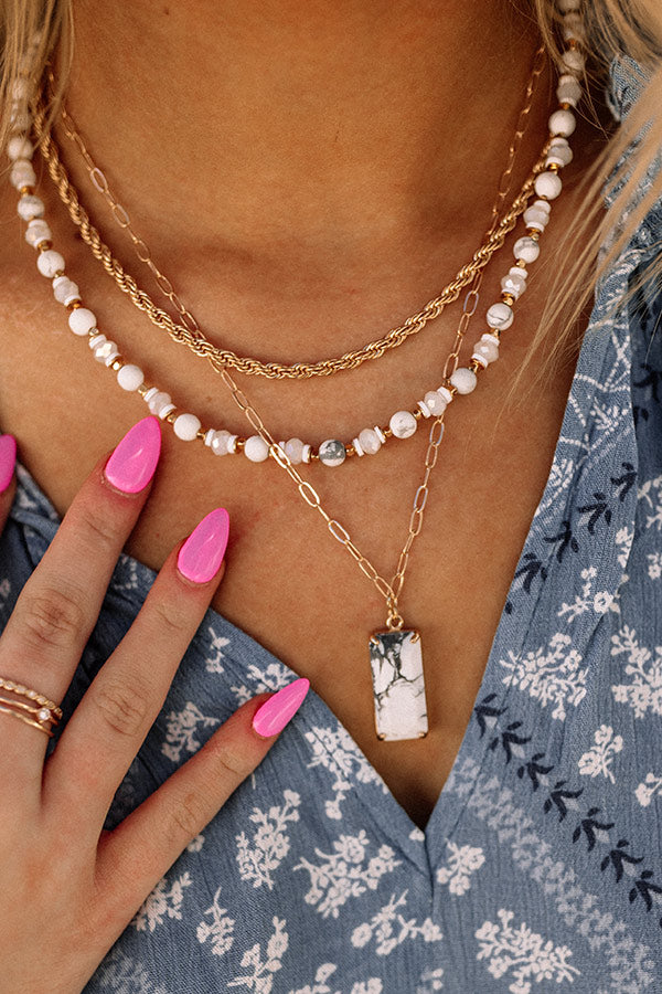 Kona Crush Layered Necklace In White Image - 2