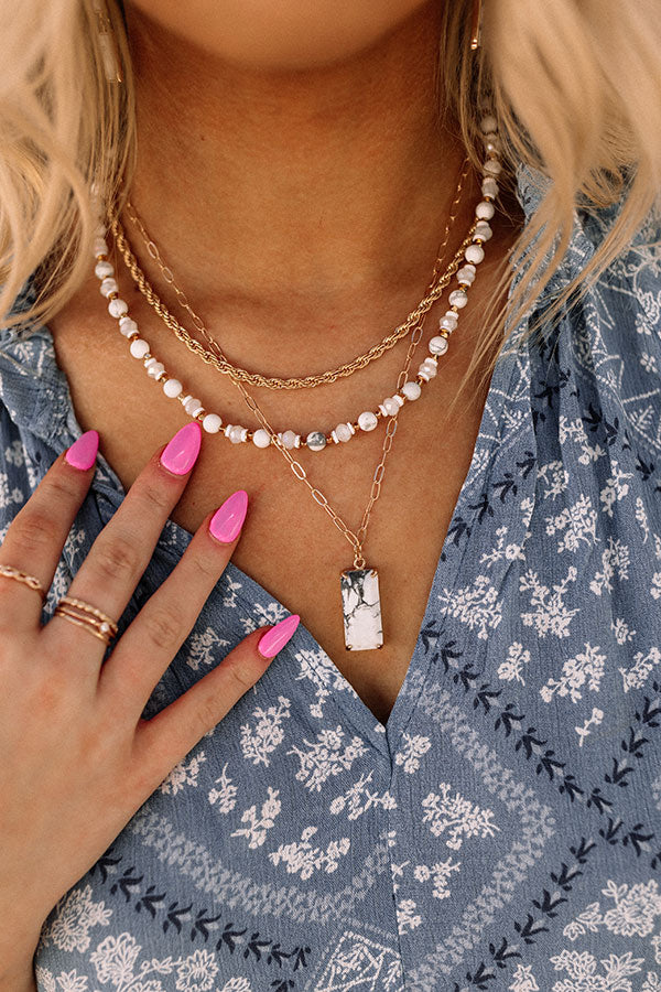 Kona Crush Layered Necklace In White Image - 1