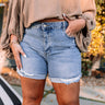 The Sandee Midrise Distressed Boyfriend Shorts Curves Image - 1