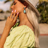 Stay Genuine Earrings In Aqua Image - 1