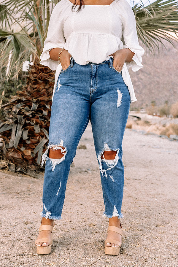 The Sheena High Waist Distressed Jean Curves