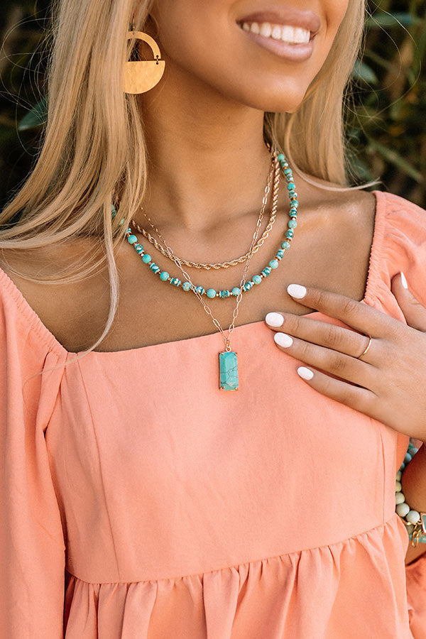 Kona Crush Layered Necklace In Turquoise Image - 2