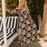 Just In Time Floral Cut Out Midi In Black Image - 1