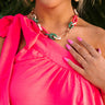Creative Ways Link Necklace In Neon Pink Image - 1