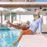 Sandy Seaside Terry Cloth Sweater In Sky Blue Image - 1