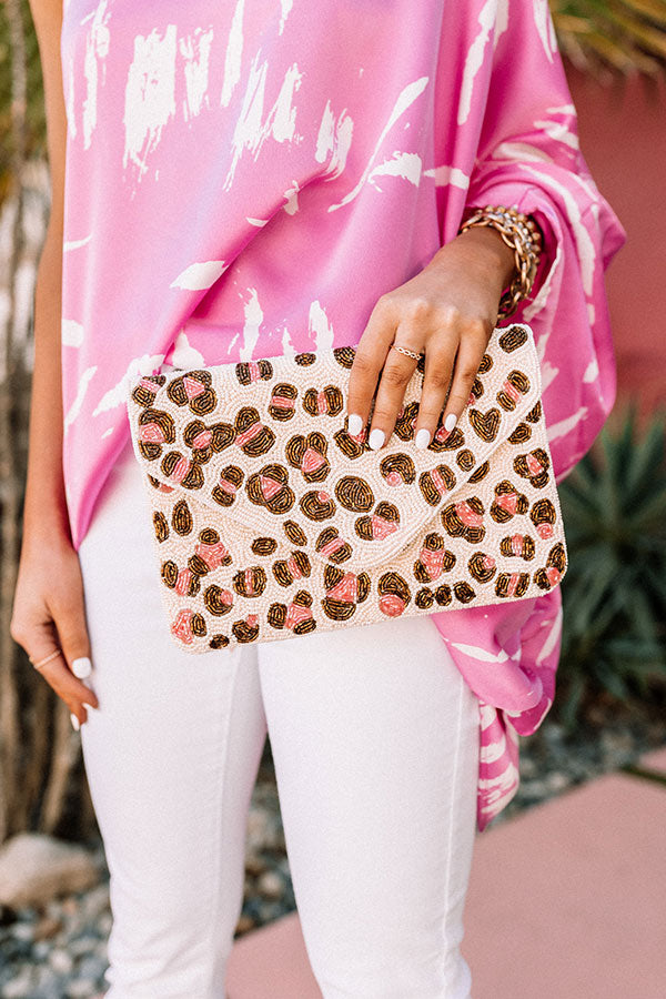 Famous Forever Beaded Leopard Clutch Image - 2