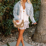 Famous Forever Distressed Denim Jacket In Light Wash Image - 1