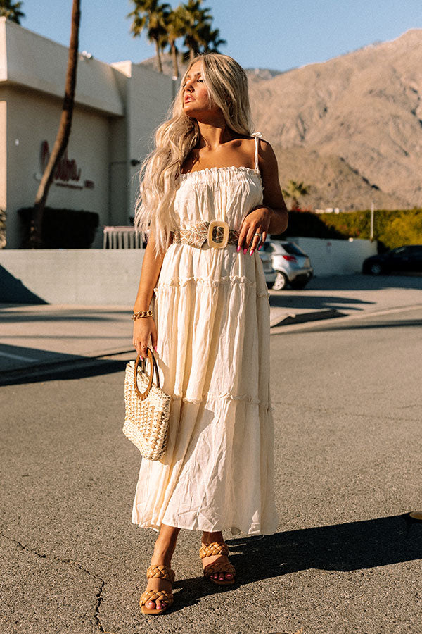 Take Me To Taos Ruffle Midi In Cream Image - 1