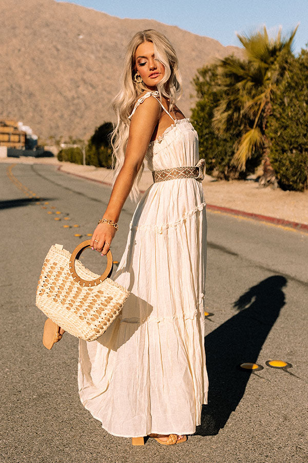 Take Me To Taos Ruffle Midi In Cream Image - 2