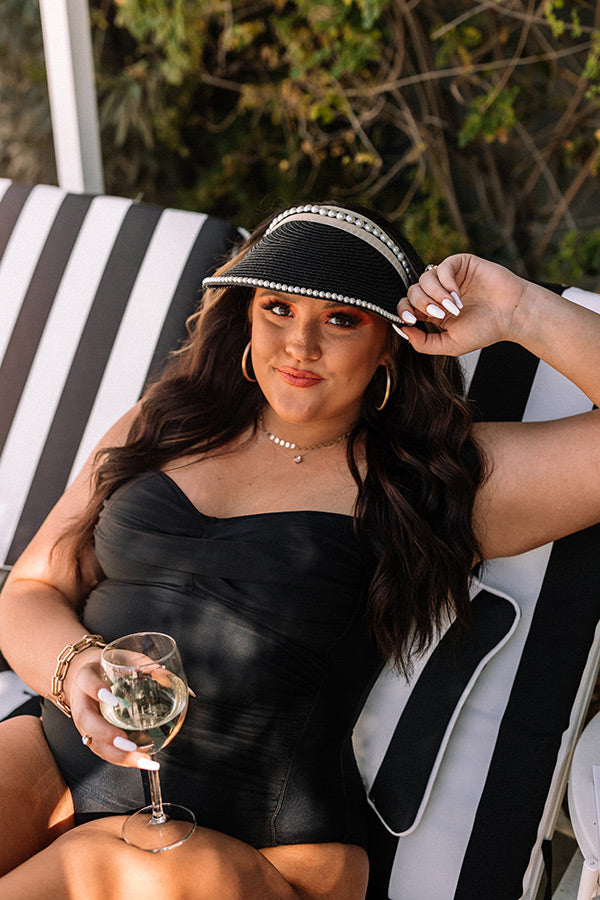 Sunshine Delight Raffia Visor In Black Image - 1