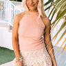 Read The Room Ribbed Tank In Peach Image - 1