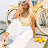 Good Mood Floral Crop Top In Yellow Image - 1