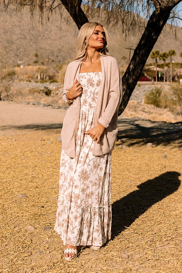 Wrapped In Smiles Knit Cardigan In Birch Image - 2