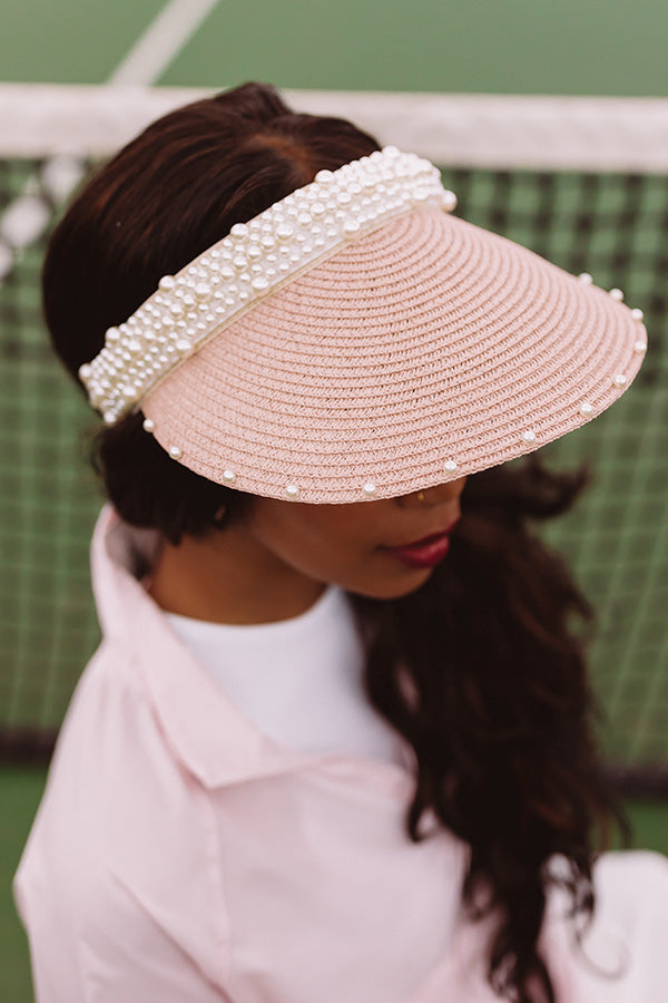 Beautiful Girly Raffia Visor in Pink Image - 2