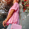 Writing Novels Faux Leather Purse In Pink Image - 1