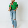Cinema Date Shift Top in Kelly Green Image - 1
