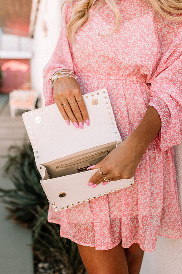 Writing Novels Faux Leather Purse In Ivory Image - 4