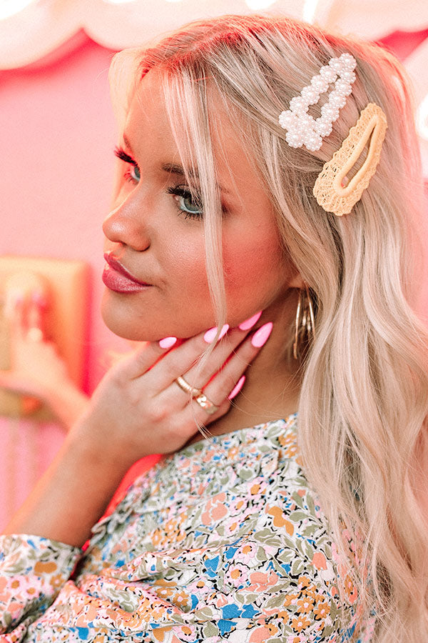 Divine Bliss Hair Clip Set In Yellow Image - 3