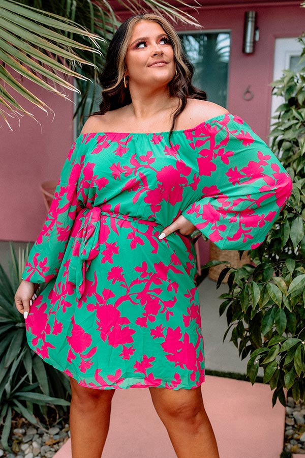 Lovely Island Off Shoulder Dress Curves Image - 2